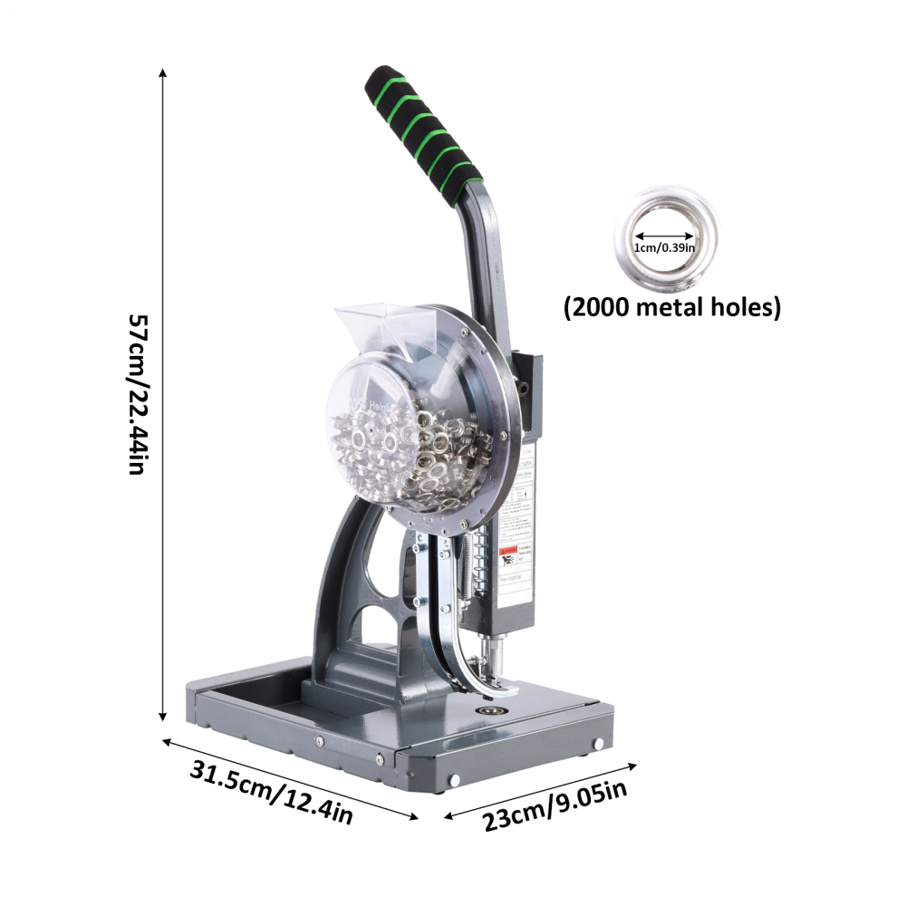 Xianers Hand Press Grommet Machine Industrial Eyelet Grommet Machine Heavy Duty Auto Refill Hand Press Punch Tool Industrial Eyelet Grommet Machine with 2000 Grommets Eyelets for Curtains gaudily