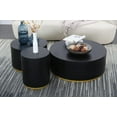 thumbnail image 4 of Round Coffee Table for Living Room - Fully Assembled Black MDF, 4 of 11