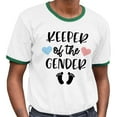 thumbnail image 2 of Keeper of the Gender Ringer Tee Shirt Unisex Large White/Kelly Green, 2 of 5