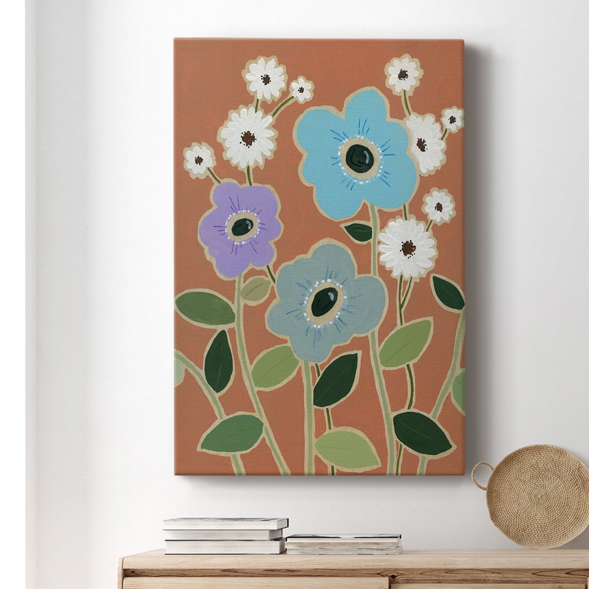 Woodblock Floral IV Premium Gallery Wrapped Canvas - Ready to Hang
