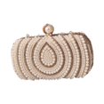 thumbnail image 3 of Bolso de novia con perlas, bolso de fiesta, bolso de mano con purpurina para novia, boda, cóctel o noche. beige, 3 of 9