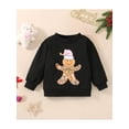 thumbnail image 2 of Kid Baby Spring Autumn Pullover Long-Sleeved O-Neck Letter Gingerbread Man Print Sweatshirt for Boys Girls, 2 of 8