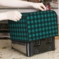 thumbnail image 7 of Goofa Teal On Black Plaid Print Toaster Cover 4 Slice, Four Slice Bread Machine Cover Quilted Toaster Covers Bread Maker Cover Kitchen Appliance Cover, 7 of 7