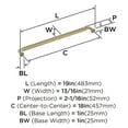thumbnail image 5 of Amerock Collet 18 inch (457mm) Center-to-Center Golden Champagne Appliance Pull, 5 of 5