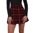 thumbnail image 2 of RUTAYY Women's Skirt Plaid Pleated Cinching Design Elastic Waist Comfortable Breathable Casual Daily Wear Elegant Chic Mini Skirt, 2 of 7