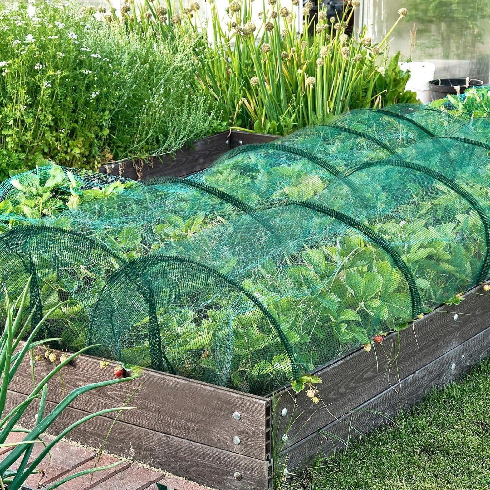 1 Pc Portable Greenhouse Tunnel Shade Net Cover, 2 In 1 Quick-Release Garden Netting For Vegetables Plant Cover, Insect & Bird Protection Cover For Garden，118" x11.8" x11.7"