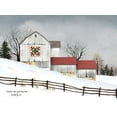 thumbnail image 2 of Jacobs, Billy 32x25 Black Ornate Wood Framed with Double Matting Museum Art Print Titled - Christmas Star Quilt Block Barn, 2 of 4