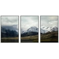 thumbnail image 1 of wall26 - 3 Piece Framed Canvas Wall Art - Snow Covered Mountains Under Cloudy Sky - Modern Home Art Stretched and Framed Canvas Ready to Hang - 24"x36"x3 White, 1 of 5