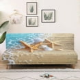 thumbnail image 3 of Xixirimido Armless Futon Cover Futon Slipcover Couch Cover Futon Sofa Bed Cover Furniture Protector with Elastic Bottom Machine Washable, Starfish Shell Sea Beach, 3 of 8