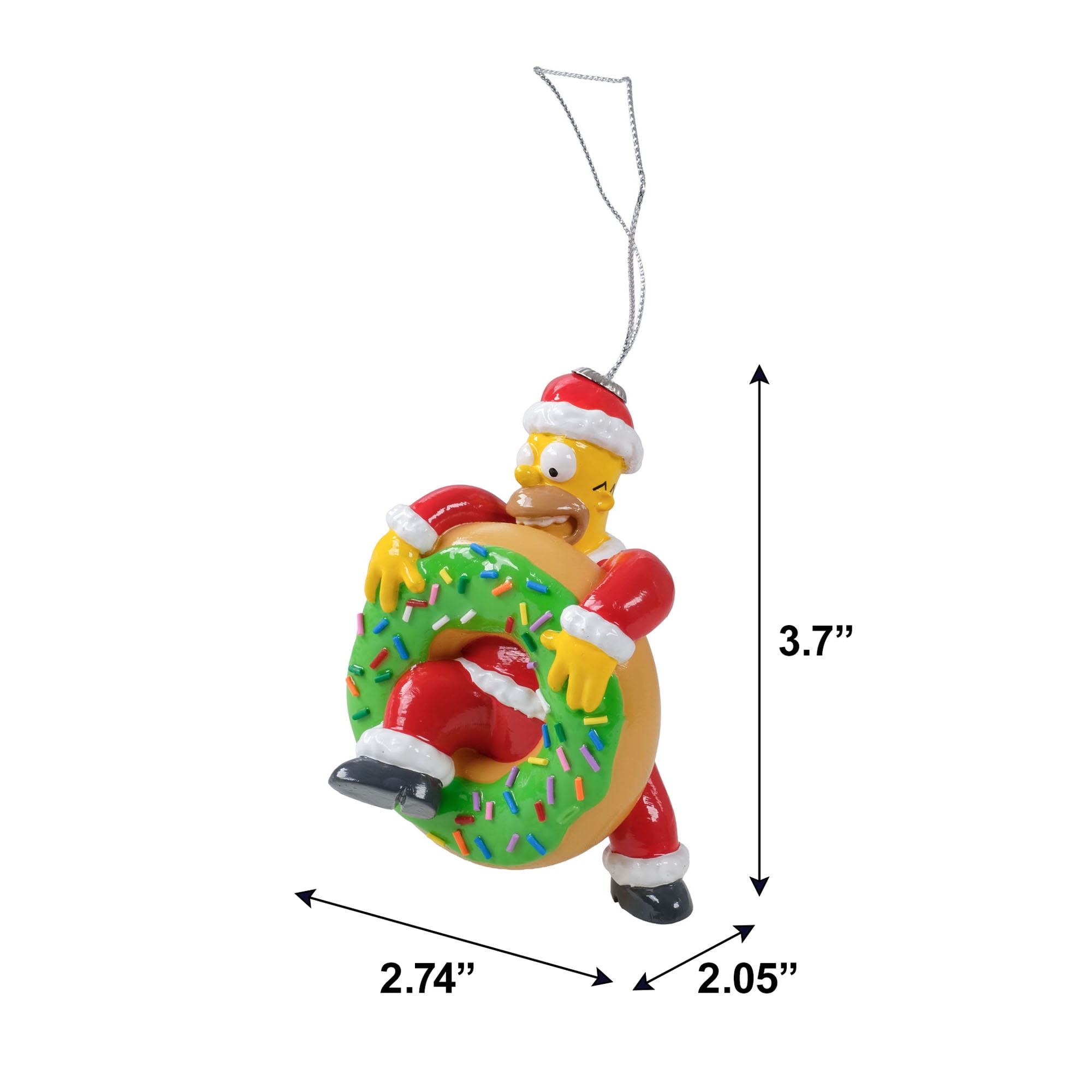 Homer Simpson Santa Donut Figural Christmas Tree Ornament