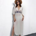 thumbnail image 4 of Vestido Floral Bordado para Mujer, , Corte Holgado, Escote en V L, 4 of 10