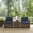 thumbnail image 2 of Crosley Furniture Bradenton 3 Piece Metal Patio Conversation Set in Brown/Navy, 2 of 9