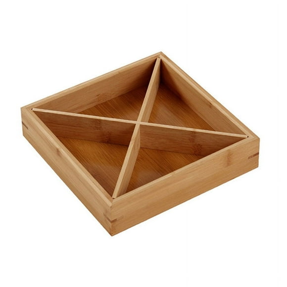 Divided Wooden Tray, Multi Compartments Finely Polished Sushi Plate, Safe Decorate Tools for Hot Pot Restaurants and Sushi Restaurants (Compartimentos cruzados)