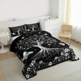 thumbnail image 3 of Manfei Grey Life Tree Bedding Comforter Set, Mystic Bohemian Flower Botanical Twin Comforter Sets, Outer Space Planet Reversible Bedding Set, Super Cozy Room Decor, 2-Piece, 3 of 8