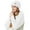 White, variant on Winter New Buttons Solid Color Hats Scarves Knitted Caps Men's And Women's Outdoor Warm Hat Gloves Scarf Set