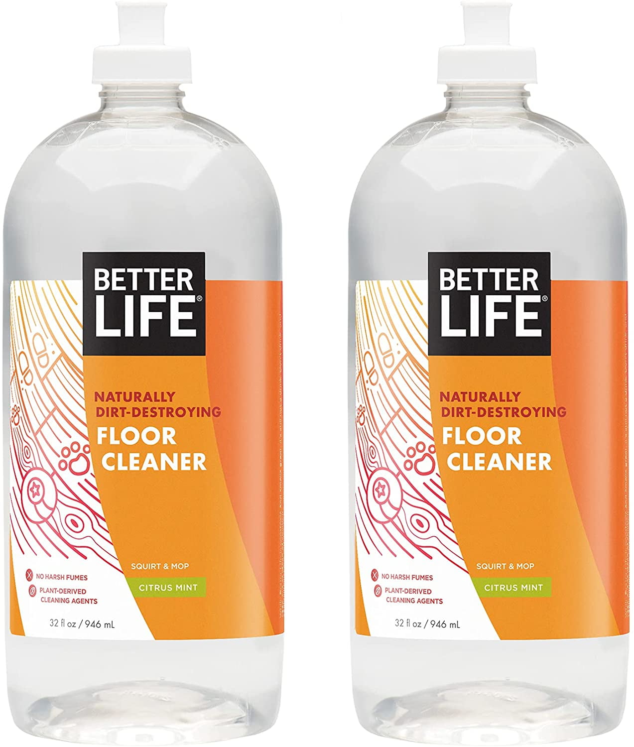 Better Life Floor Cleaner, Citrus Mint, 32 Ounces (Pack of 2) Walmart