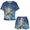 thumbnail image 3 of Women Tinker Bel Summer Pajamas Set Loungewear Sleepwear Short Sleeve Shirt with Shorts, 3 of 8