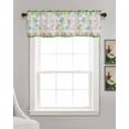 thumbnail image 3 of Easter Colorful Linen Curtain Valance for Bedroom/Bathroom/Kitchen/Office/Living/Dining Room Windows,Easter Eggs Rabbits Green Plant Lattice Pocket Topper Drapes Decorative Cafe Drapery Panel 42x12, 3 of 6