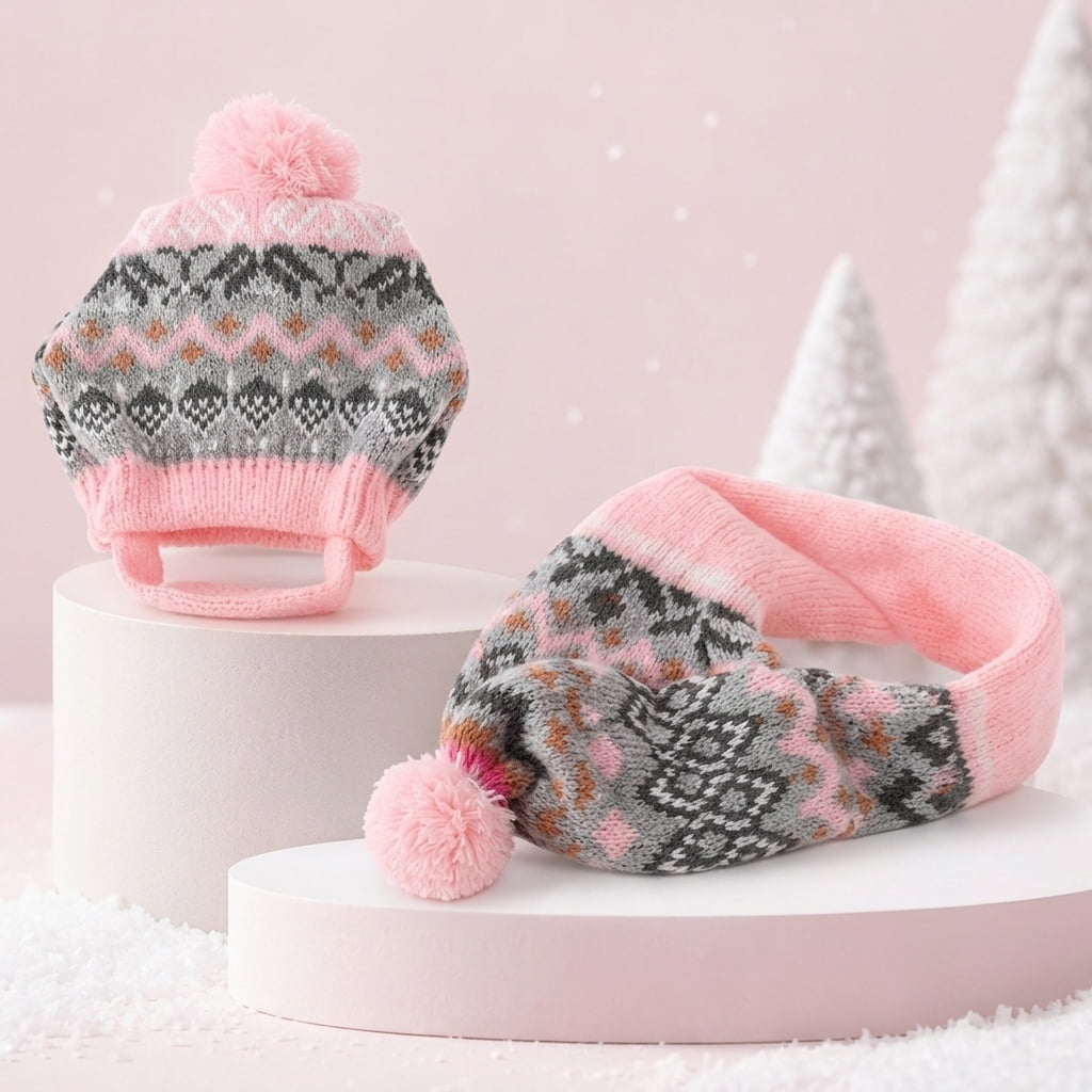 FOMIYES Christmas Pet Scarf and Hat Set Warm Puppy Costume Accessories for Dogs and Cats Holiday Outfit
