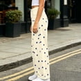 thumbnail image 4 of Curved Leg Denim Jeans Womens Jeans Y2K Polka Dot Print Casual High Waisted Wide Leg Jeans With Pockets Buttons Zipper Casual Stretchy Denim Pants, 4 of 7