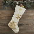 thumbnail image 2 of Personalization Mall Snowflake Embroidered Initial Ivory Christmas Stockings, 2 of 4