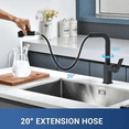 thumbnail image 3 of Square Kitchen Faucet Black, S304 Stainless Steel Modern Sink Faucets with Pull Out Sprayer 2 Modes, Single Handle Faucet Kitchen for RV Bar Sink, 3 of 6