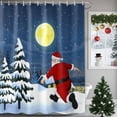 thumbnail image 3 of Christmas Santa Shower Curtain, 72" x 72", Xmas Tree Blue Sky Moon Snowflake Waterproof Bathroom Curtain Washable Shower Curtain Set with 12 Hooks, 3 of 6