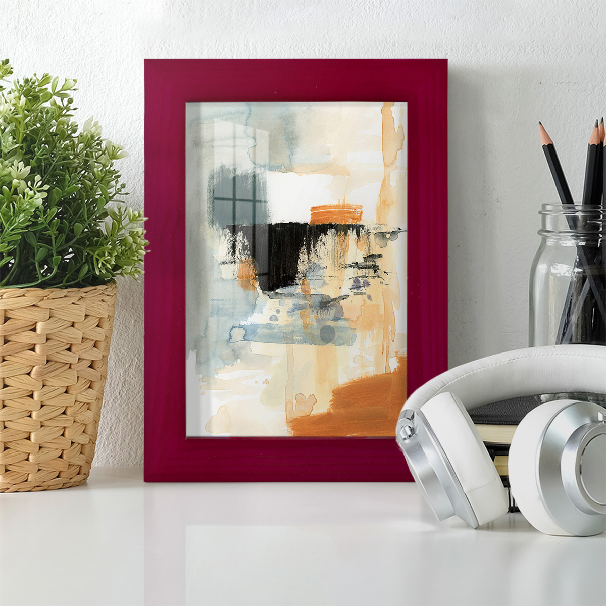 Seria IV - Framed Print w/glass - Cherry Red