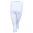 thumbnail image 3 of Cotton Capri Leggings Plain Pants Capris For Women Junior & PLUS Size, White, Medium, 3 of 3