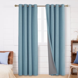 Deconovo 100% Blackout Grommet Curtains, 52" x 84", Teal, 2 Panels