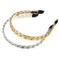 thumbnail image 1 of 2 Piezas de Diademas de Metal en Forma de Cadena Retorcida para Mujeres, 5.31"x0.47", 1 of 7