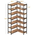 thumbnail image 3 of Casaottima Corner Bookshelf 7 Tier, 76 Inches Reversible Book Shelf for Living Room, Industrial Wooden Bookcase with Open Shelves and Metal Frame for Bedroom, Home Office, Kitchen, Vintage, 3 of 8
