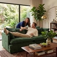 thumbnail image 4 of EHANCIS Loveseat Sofa with 2 Ottomans, Modular Sleeper Love Seat Couches, 4 Pillows, Large Size Deep Seat Loveseat, Premium Emerald Green Chenille Sofa, 2 Seat Couch for Living Room & Apartment, 4 of 12