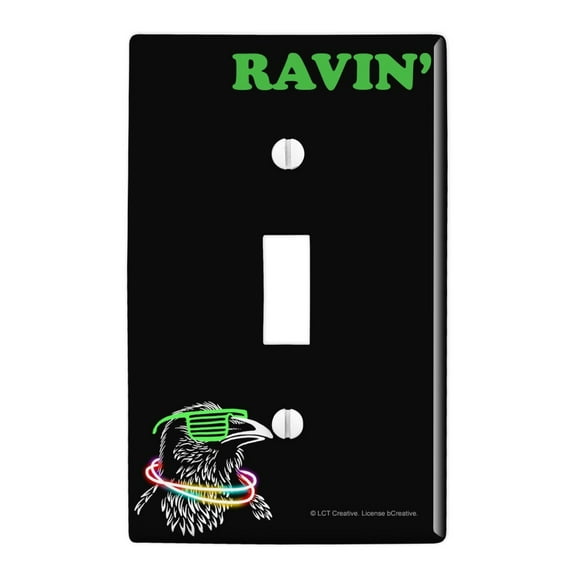 Ravin' Rave Raven Funny Humor Plastic Wall Decor Toggle Light Switch Plate Cover