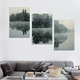 thumbnail image 4 of JRXY Framed Lake Wall Art Print: Modern Bedroom Living Room Black and White Nature Landscape Picture Relaxing Forest Tree Mountain Scene Vertical Boat Artwork for Home Office,3 pcs 12x16x3pcs, 4 of 4
