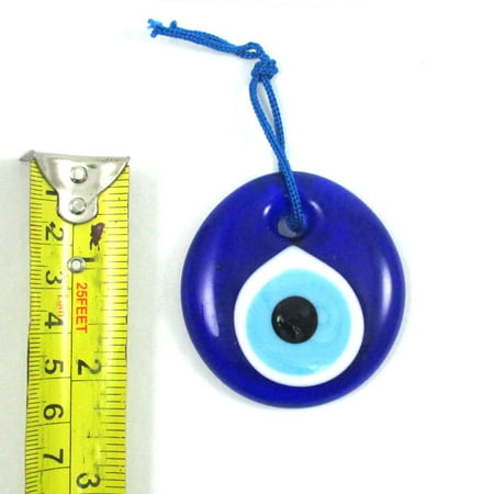 - Blue Glass Evil Eye Hamsa Protection Amulet Luck Wall Hanging Decorations 2 1/4