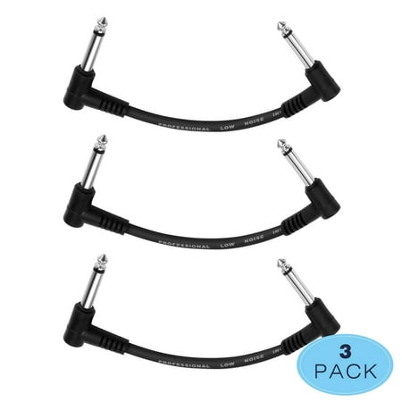 Donner 6 Inch Guitar Patch Cable Black Guitar Effect Pedal Cables (Best Guitar Patch Cables 2019)