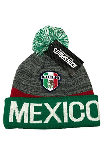 Soccer Player with Mexico Flag Men Women Knitted Hat Fashion Warm Pure Color Hat