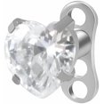 thumbnail image 6 of 16G CZ Crystal Heart Dermal Anchor Tops and Base G23 Titanium Microdermal Dermal Piercings Surface Skin Piercing Studs Punk Body Jewelry, 6 of 10