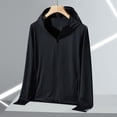 thumbnail image 6 of Women's Sun Protection Jacket Full Zipper Long Sleeve UV Hoodie Shirts Outdoor Athletic Jacket with Pocket Black XL(XL), 6 of 7