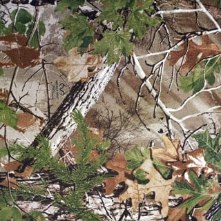 REAL TREE COTTON FABRIC BY SYKEL-REAL TREE CAMOUFLAGE DEER QUILT