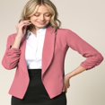 thumbnail image 3 of Made by Johnny Women‘s 3/4 Sleeve Blazer Open Front Cardigan Jacket Work Office Blazer S BLACK, 3 of 6