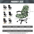 thumbnail image 5 of FKELYI Green Camo Print Office Chair Slipcover Swivel Armchair Cover with 2 Pcs Armrest Covers Breathable Anti-Dust Computer Chair Protector, Large, 5 of 6