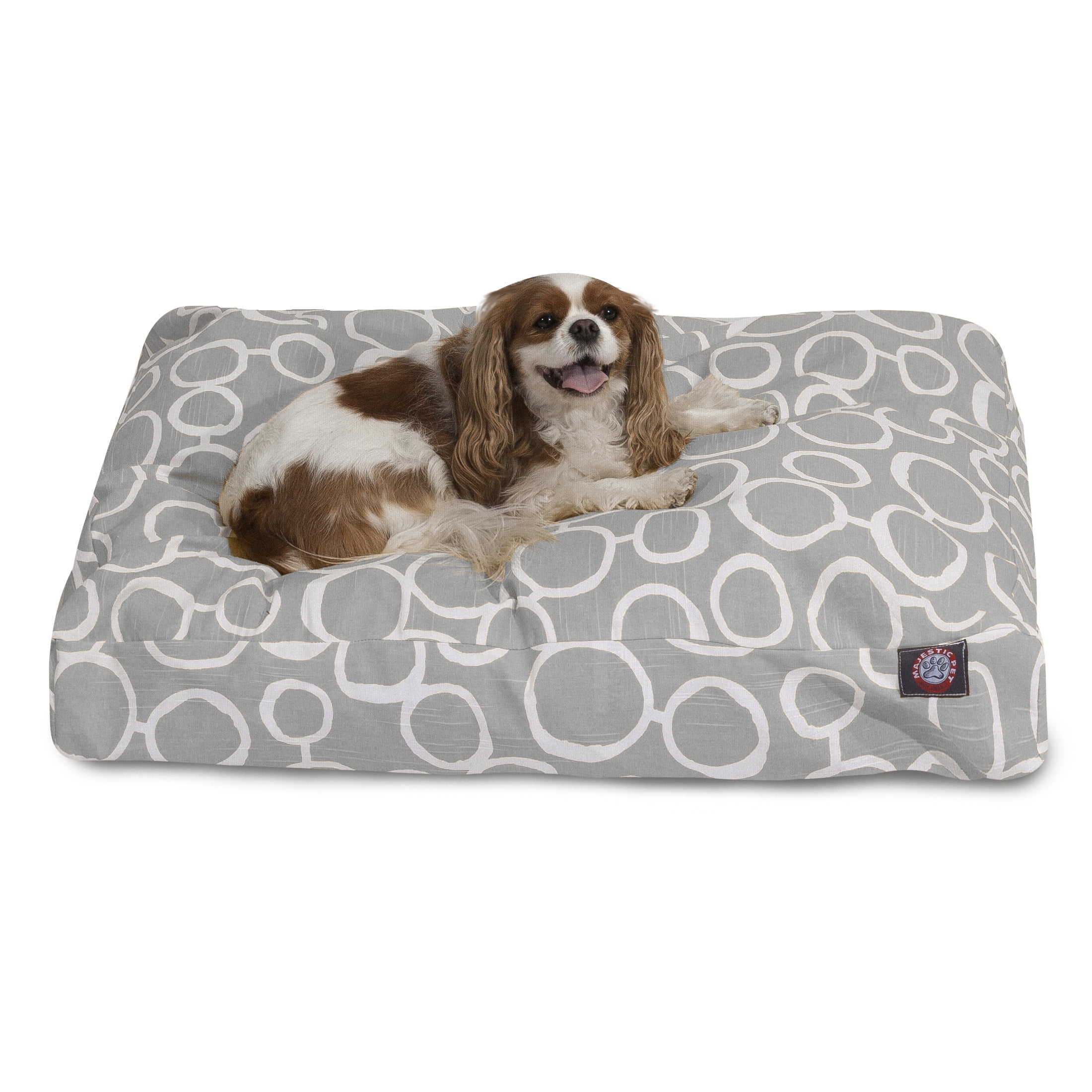 Majestic Pet Fusion Rectangle Dog Bed Cotton Twill Removable Cover Gray