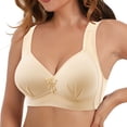 thumbnail image 2 of Sngxgn Pure Comfort Lace Bra, Stretchy Underwire Bra, Convertible Lace Underwire Bra for Everyday Comfort(Beige,40), 2 of 3