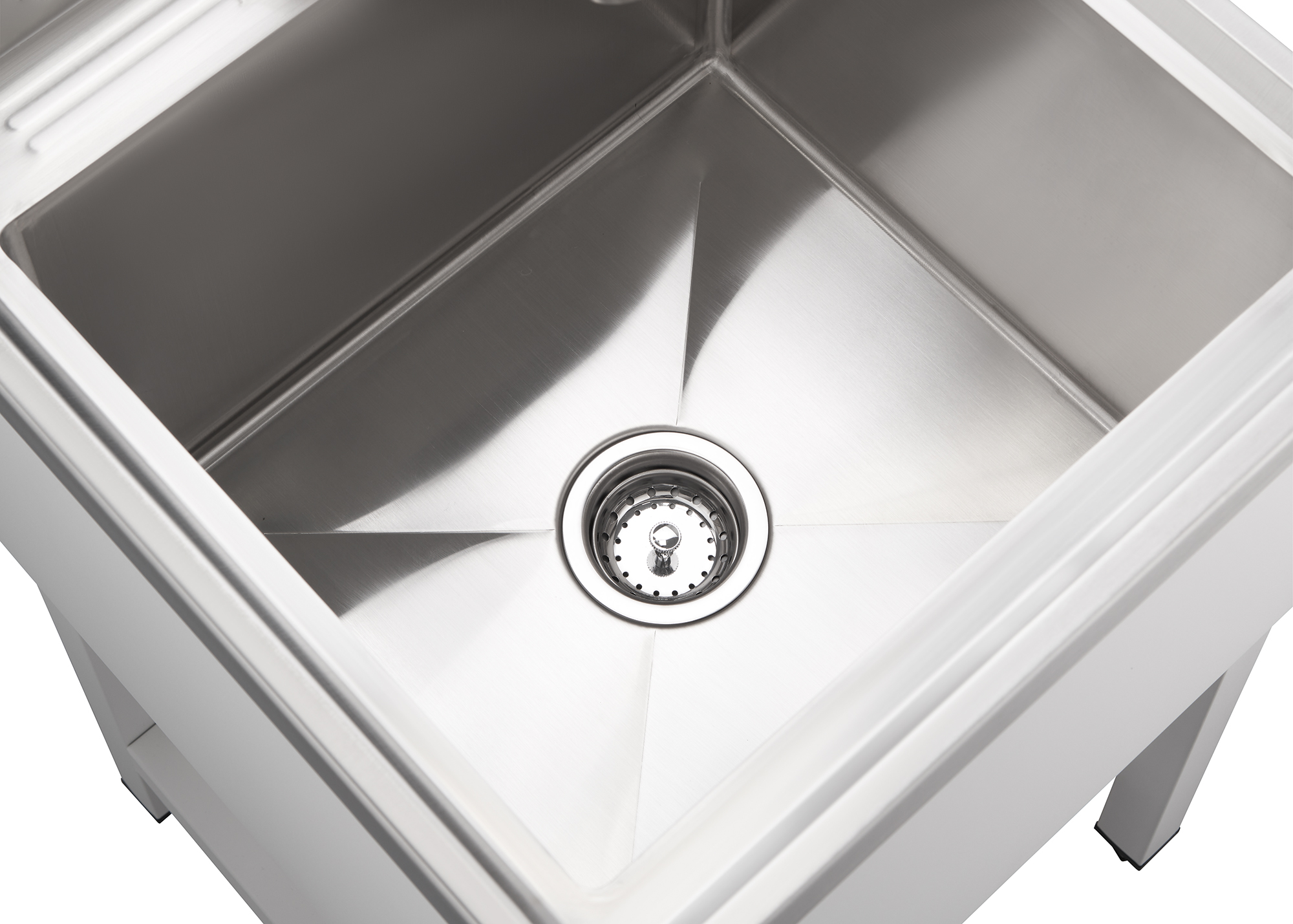 TRINITY BASICS | 18x16x13 Basin | Stainless Steel Utility Sink | NSF | w/ Pull-Out Faucet | White