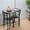 Black, variant on 3 Pieces Dining Set, Bistro Table Set with Metal Frame and Shelf Storage, Contemporary Bar Table Set, Couple Wooden Table and 2 Chairs Set for Cafe/Breakfast Nook/Kitchen, Space Saving, JA1537