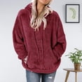 thumbnail image 4 of Black Sudadera con capucha de invierno para mujer, sudadera gruesa de felpa de Color sólido con capucha que mantiene el calor, jersey con cordón, sudadera informal con capucha de, 4 of 5