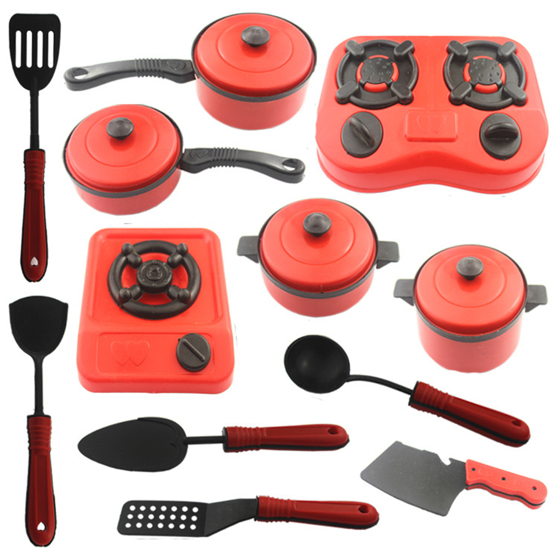 12PcS Kids Pretend Kitchen Playset Stainless Steel Children Pretend