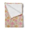 thumbnail image 2 of Floral Soft Flannel Fleece Throw Blanket, Abstract Floral Elements Ornamented with Geometric Forms Lines and Curves Design, Cozy Plush for Indoor and Outdoor Use, 50" x 60", Multicolor, by Ambesonne, 2 of 5